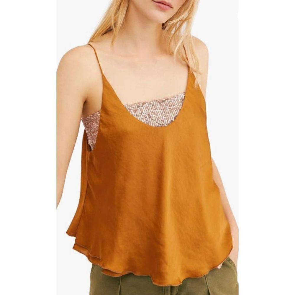 Free People Turn It On Sequined Layered Cami